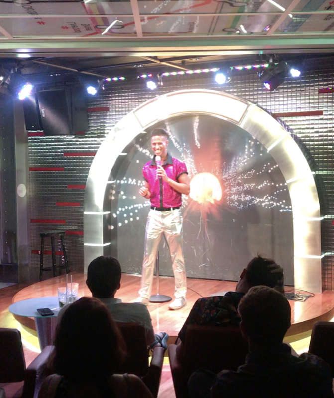 Jamezy hosting a comedy show on a cruise ship